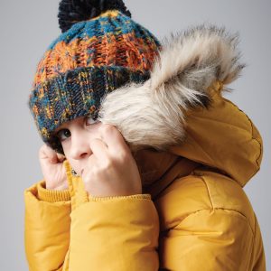 B486B Beechfield  Junior Corkscrew Pom Pom Beanie