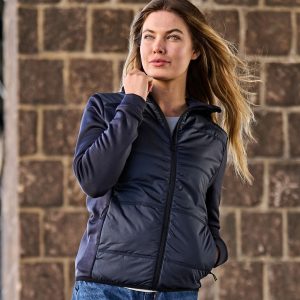 TJ9113 Tee Jays Ladies' Hybrid-Stretch Hooded Jacket