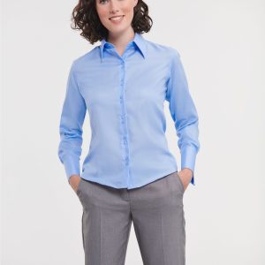 956F Russell Collection Ladies' L/Sleeve Non-Iron Shirt