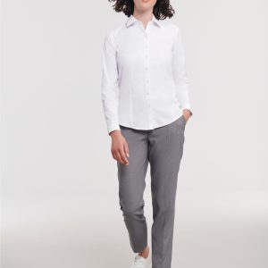 962F Russell Collection Ladies' L/Sleeve Herringbone Shirt