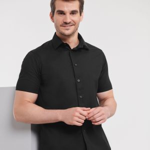 947M Russell Collection Men's S/Sleeve Fitted Stretch Shirt