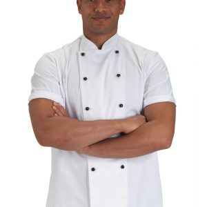 DD20S Dennys Removable Stud Short Sleeve Chef Jacket