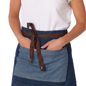 DP103B1 Dennys Washed Denim Contrast Waist Apron