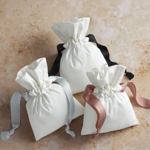 W121 Westford Mill Cotton Bag with Ribbon Cord